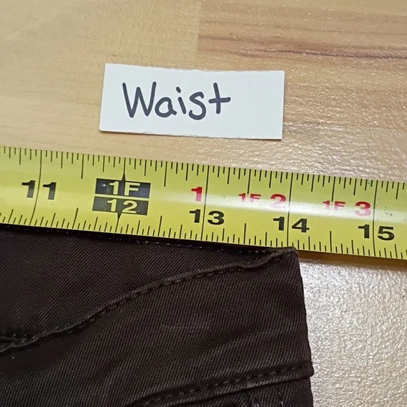 EUC JECKERSON Jeans Brown Iconic patches leg Denim Women Size 26 Bootcut - Picture 8 of 12